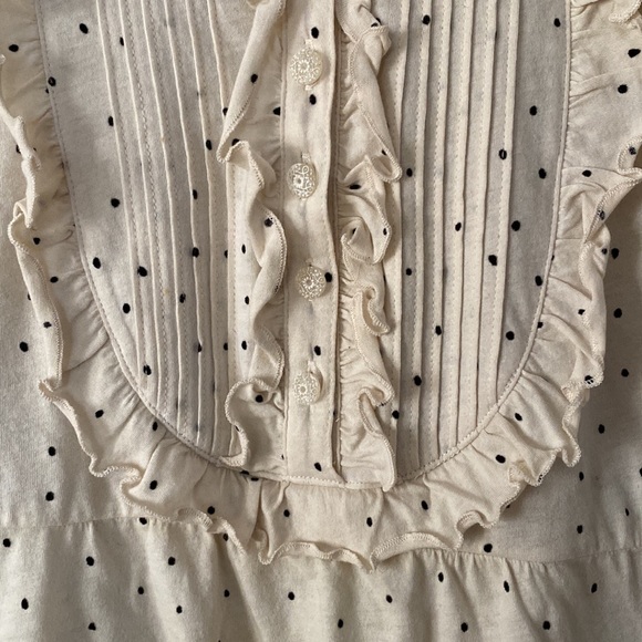Anthropologie Ric Rac ruffle polka dot long sleeve short - Picture 3 of 11